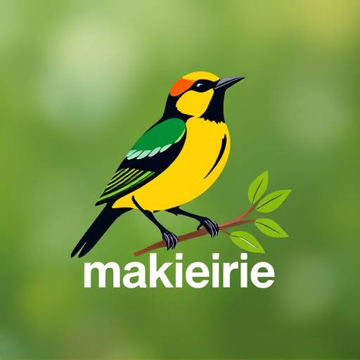 Bokmakierie Nutrition Logo: A stylized Bokmakierie bird perched on a leafy branch